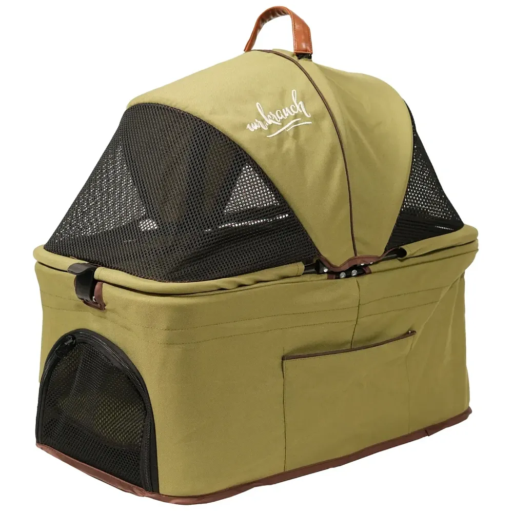Mr.Kranch Коляска прогулочная для собак и кошек двойная оливковая