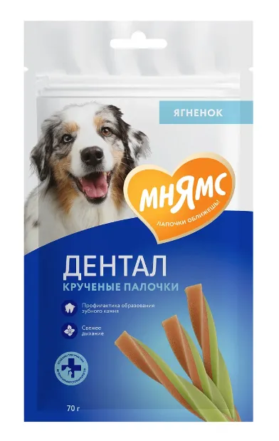 Мнямс DENTAL Крученые палочки с ягненком и мятой, 70 г