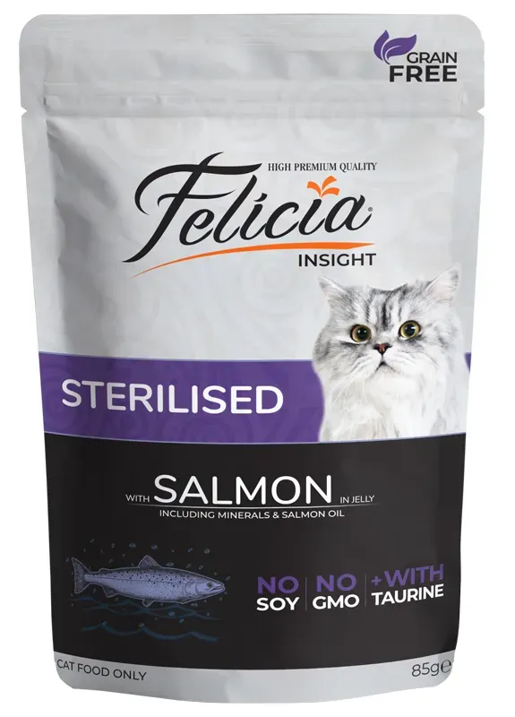 Felicia Sterilised Adult Cat (Лосось в желе), 85 г