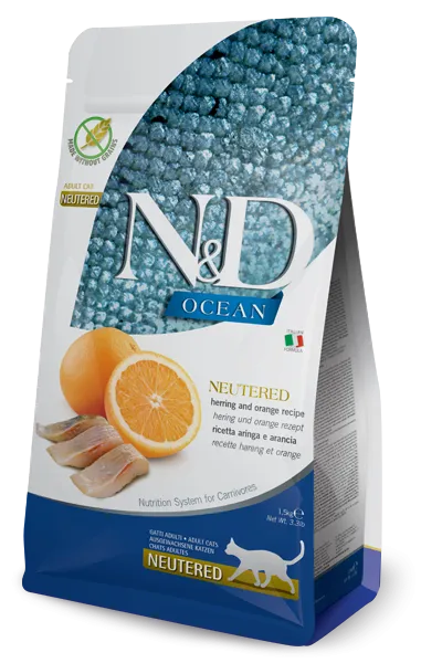 Корм Farmina N&D GF Ocean Neutered Cat (Сельдь и апельсин) для кошек