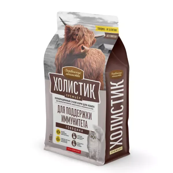 Деревенские лакомства Холистик Премьер для поддержки иммунитета кошек (Говядина)