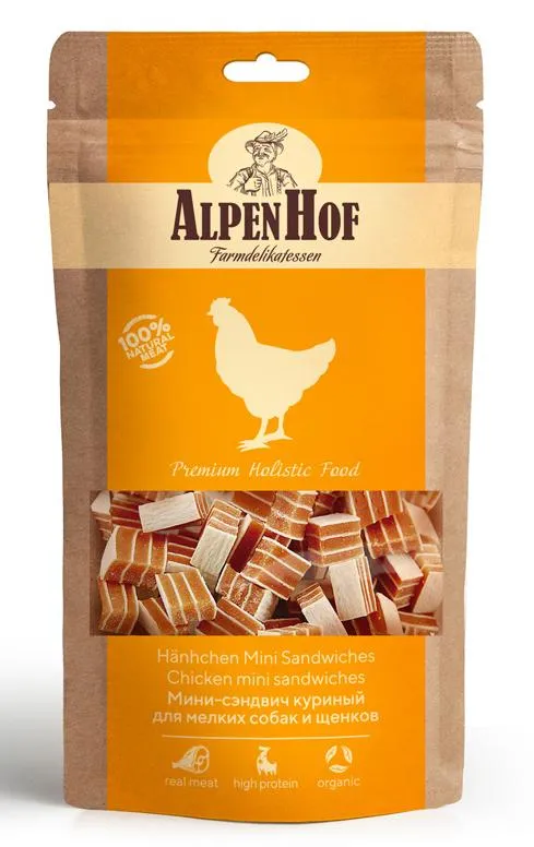 AlpenHof Мини-сэндвич куриный для мелких собак и щенков 50 г