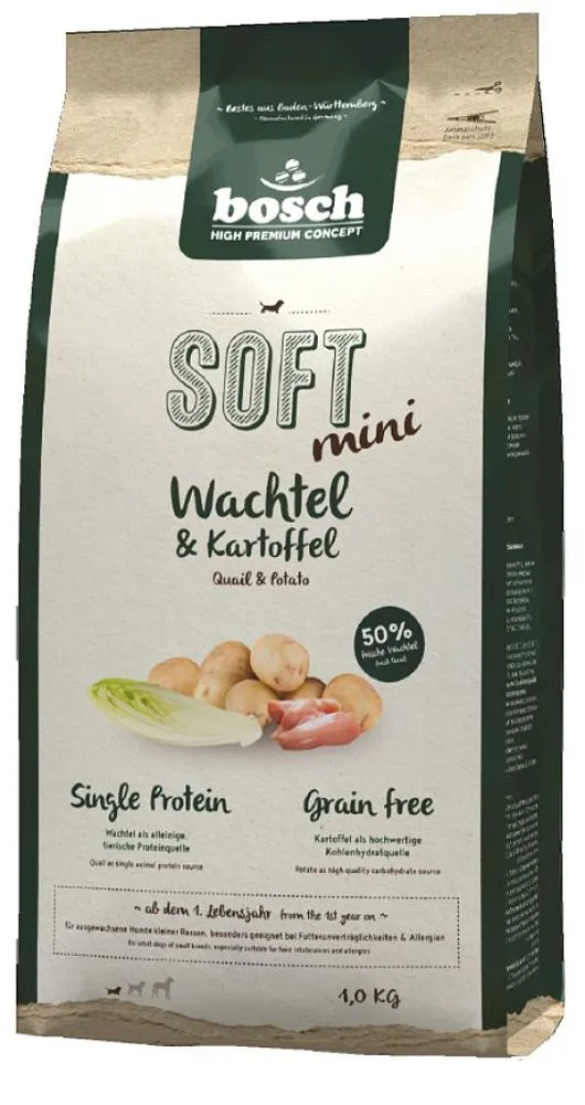 Корм Bosch Soft+ Mini (Перепелка с картофелем) для собак