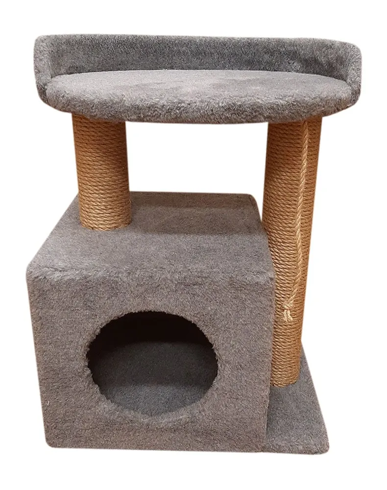 Bast Стандарт Когтеточка Домик с овальной полкой 55 см, джут