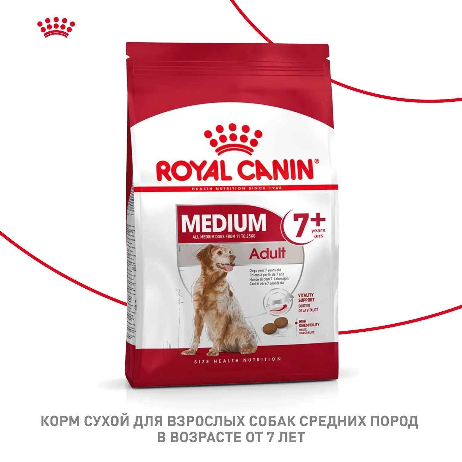 Корм Royal Canin Medium Adult 7+ для собак средних размеров от 7 лет и старше