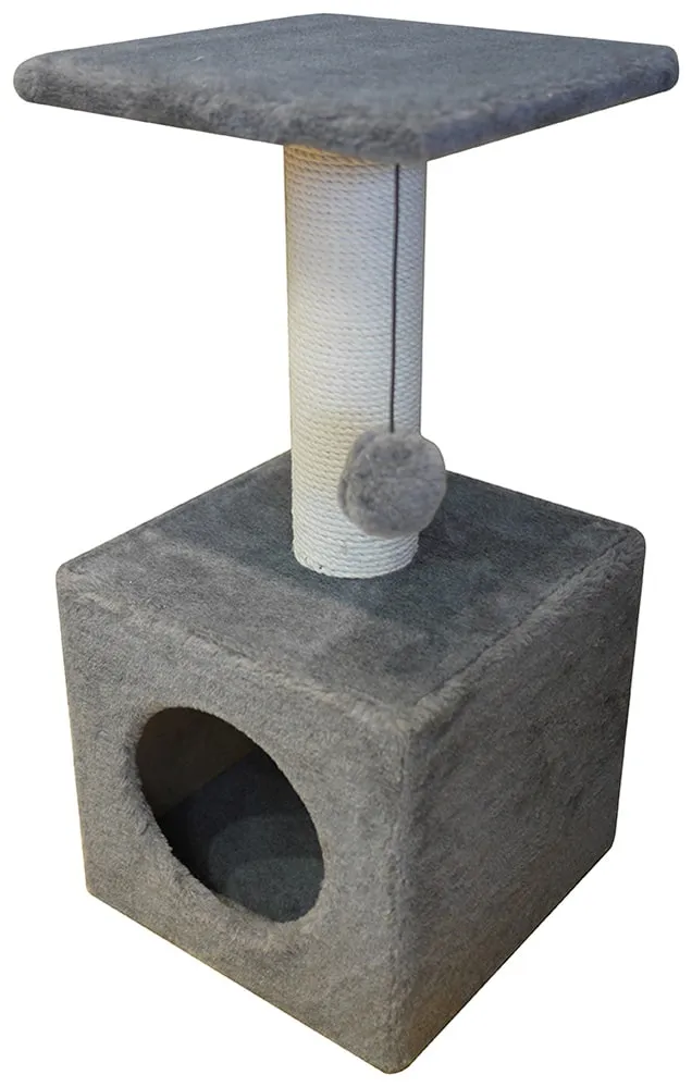 Cat House Когтеточка "Домик с полкой", 65 см, хлопок