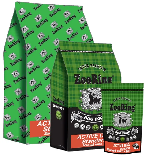 ZooRing Adult Active Dog Standart (Мясной микс), 2 кг