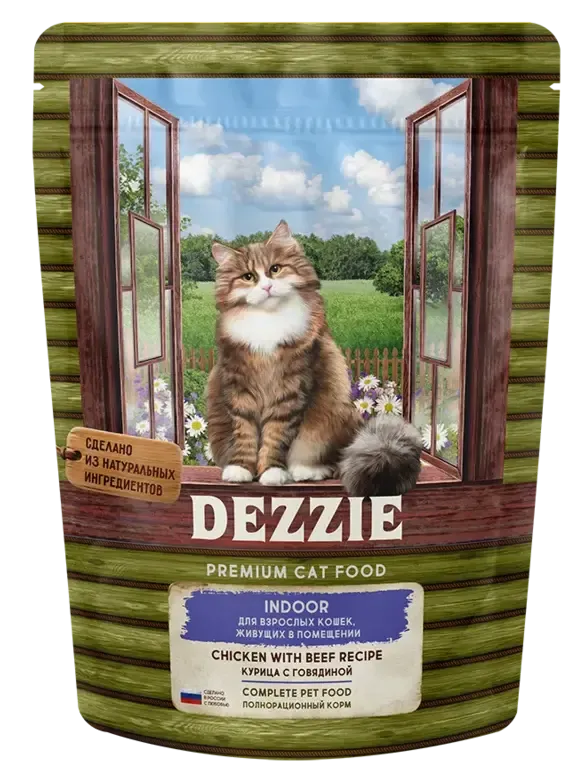 Dezzie Indoor Adult Cat (Курица, говядина)