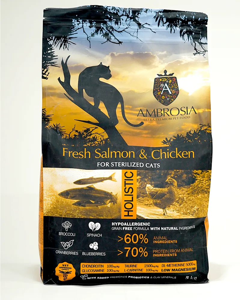 AMBROSIA Sterilized Cat (Лосось, курица)