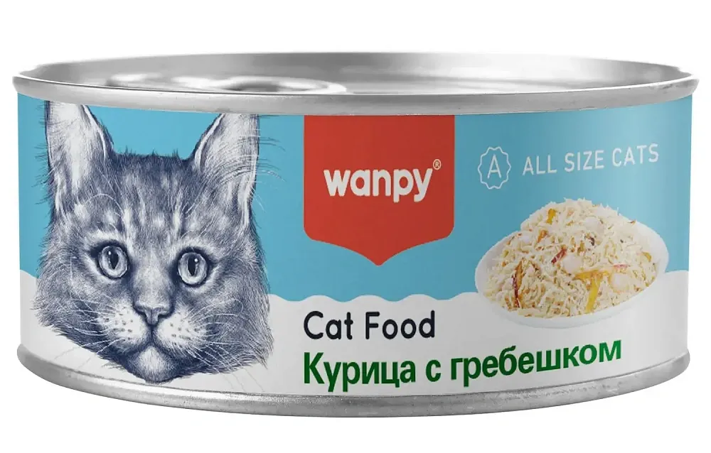 Wanpy Cat Консервы Курица с гребешком