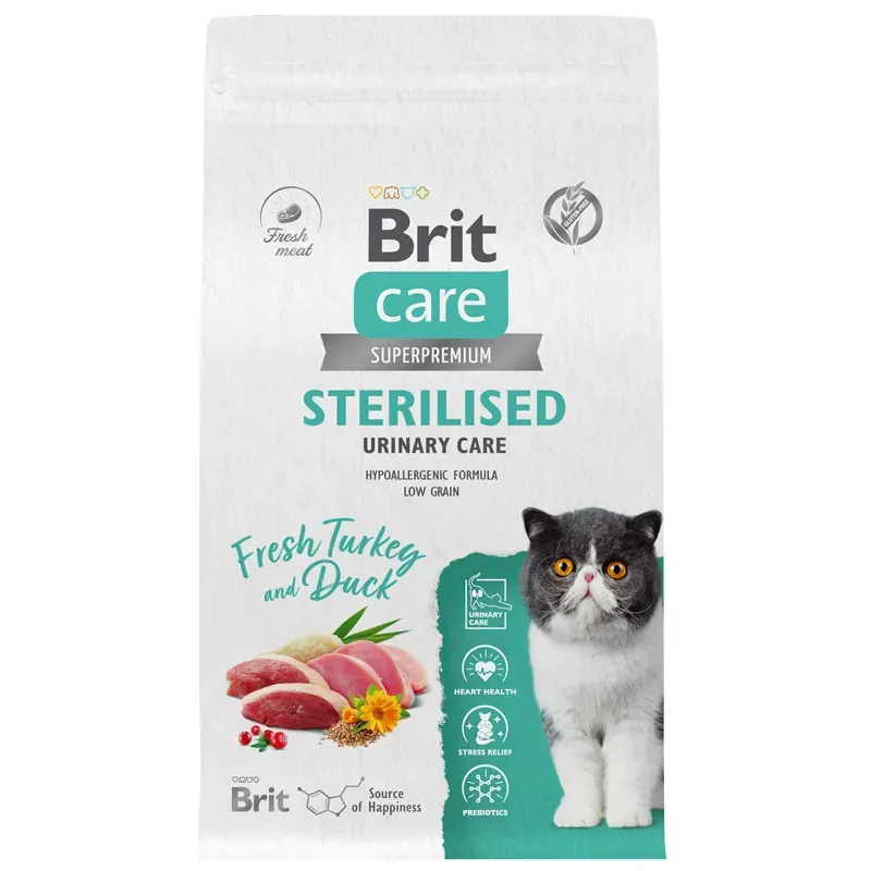 Корм Brit Care Cat Sterilised Urinary Care (Индейка, утка) для кошек