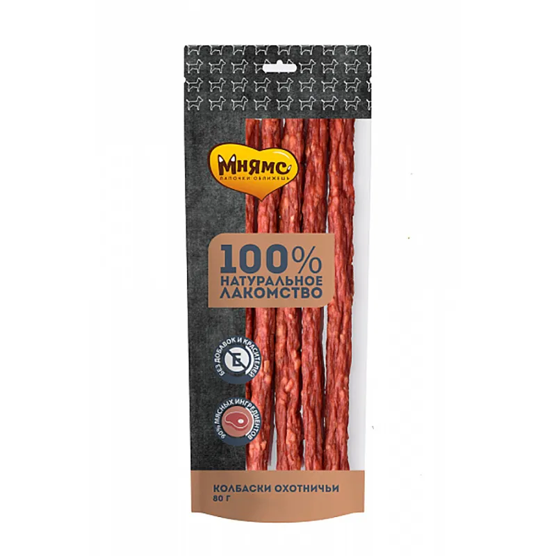 Мнямс Колбаски охотничьи, 80 г