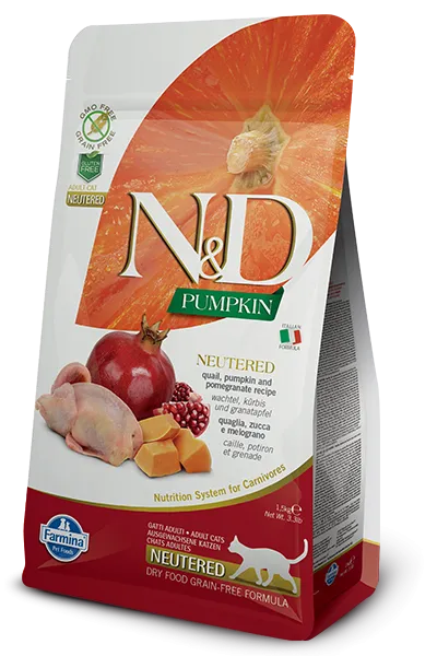 Корм Farmina N&D GF Pumpkin Neutered Cat (Перепел и гранат) для кошек