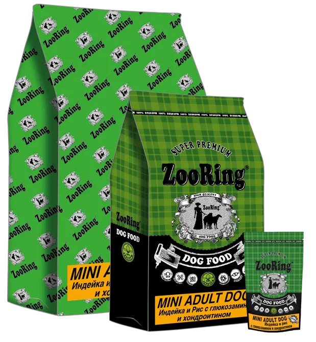 ZooRing Adult Mini Dog (Индейка, рис), 700 г
