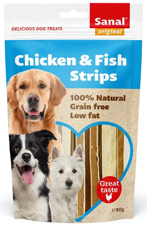 Лакомство "Sanal" Для собак полоски курица, рыба