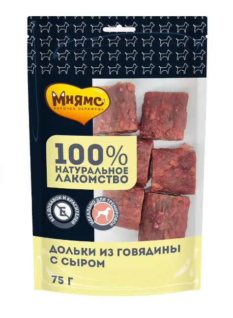 Мнямс Дольки из говядины с сыром для собак