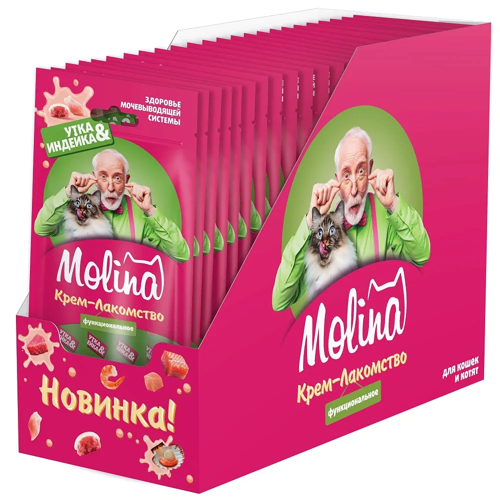 Molina Крем-лакомство с уткой и индейкой