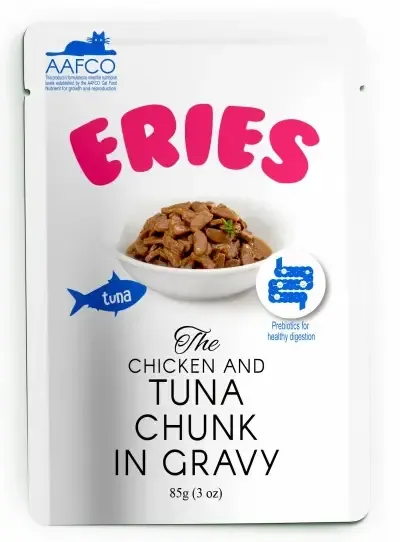 Eries Кусочки тунца и курицы в подливе, 85 г
