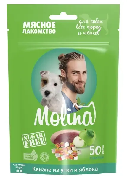 Molina Лакомство для собак Канапе из утки и яблока