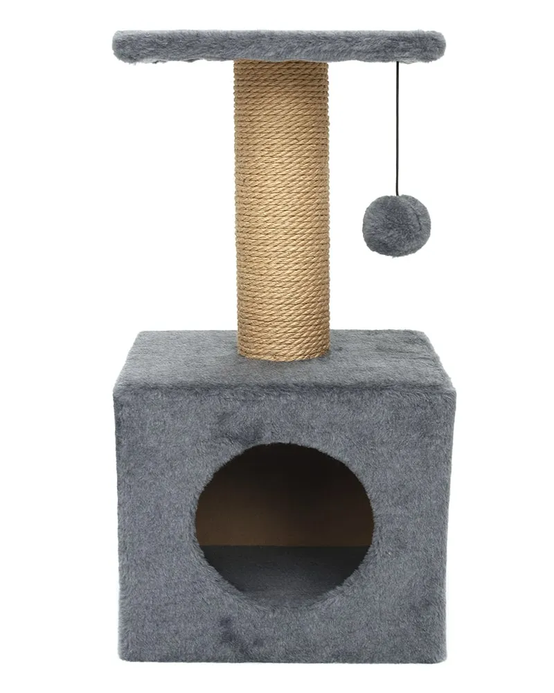 Cat House Когтеточка "Домик с полкой", 65 см, джут