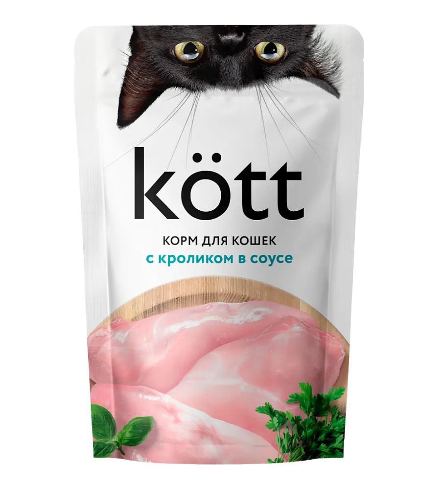 Kott для кошек с кроликом в соусе, 75 г  х 28 шт (уп)