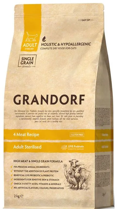 Grandorf Probiotics Adult Sterilized (4 вида мяса)