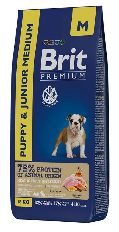 Brit Premium Puppy & Junior Medium (Курица)
