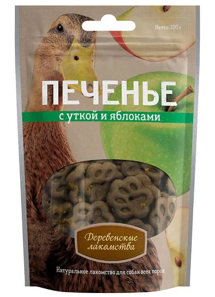 "Дер. лакомства" Печенье с уткой и яблоками