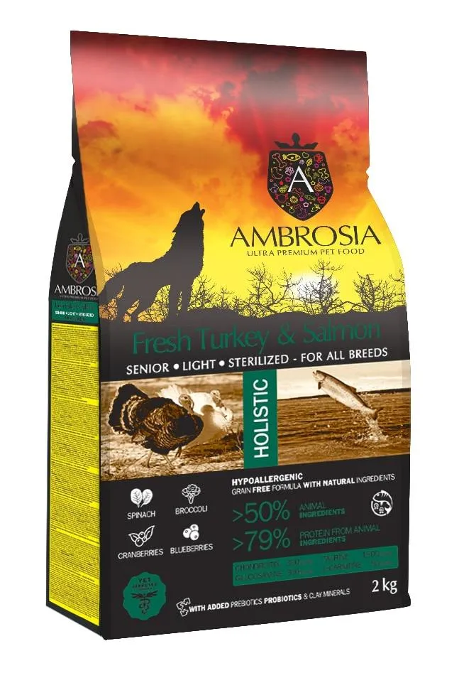 AMBROSIA Senior All Breeds (Индейка, лосось)