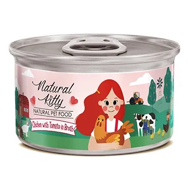 Natural Kitty Курица с томатом в бульоне, 80 г