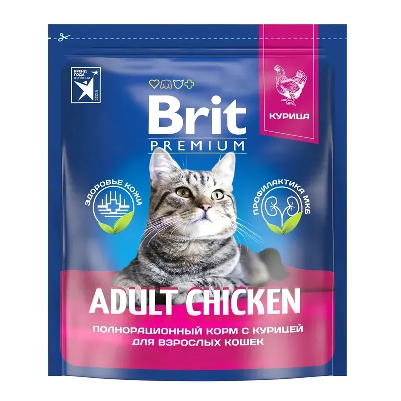Корм Brit Premium Cat Adult (Курица) для кошек