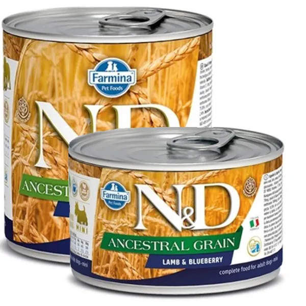 Консервы Farmina N&D Ancestral Grain Dog Adult Mini (Ягненок, черника)