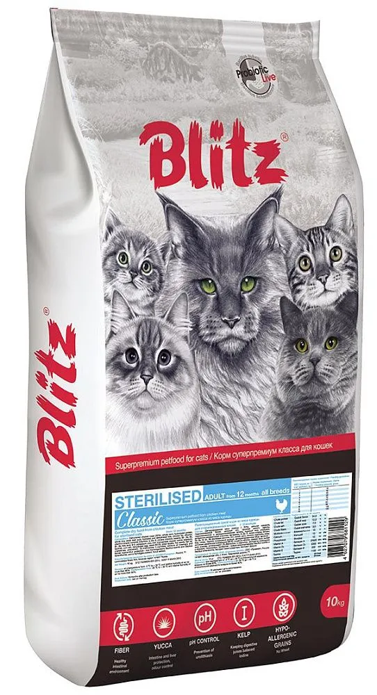 BLITZ Classic Sterilised Adult Cat (Курица)