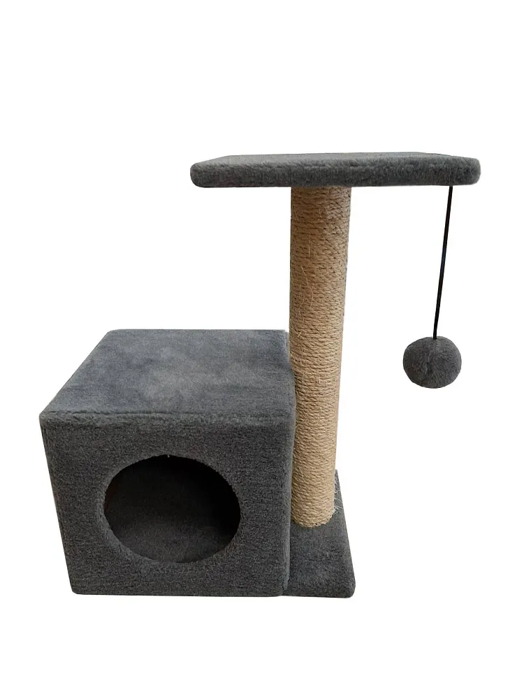 Cat House Когтеточка "Домик с боковой полкой", 58 см, сизаль