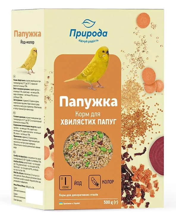 Природа Корм Папужка Йод + колор