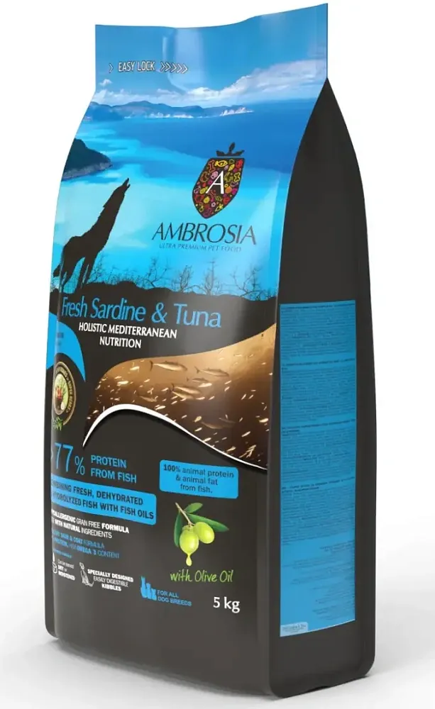 AMBROSIA Mediterranean Adult All Breeds (Сардина, тунец)
