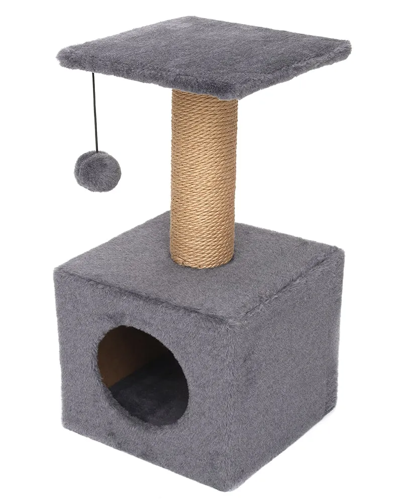 Cat House Когтеточка "Домик с полкой", 65 см, джут