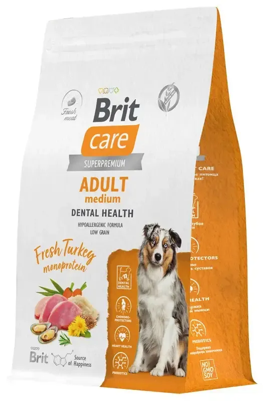 Корм Brit Care Dog Adult Medium Dental Health (Индейка) для собак