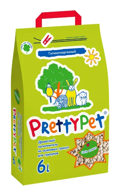 PrettyPet Наполнитель древесный из осиновых гранул