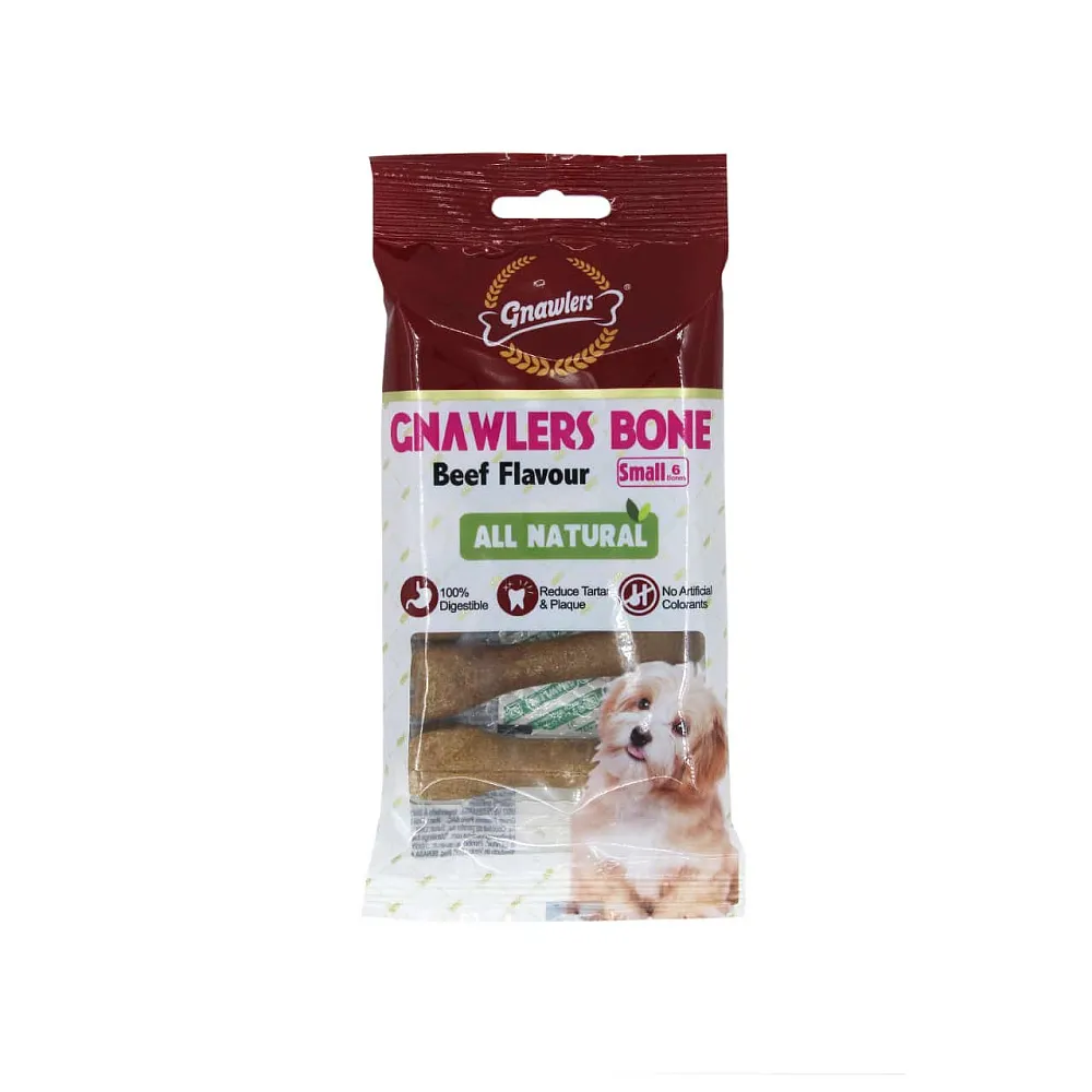 Gnawlers Bone Beef Лакомство для собак с говядиной, пакет