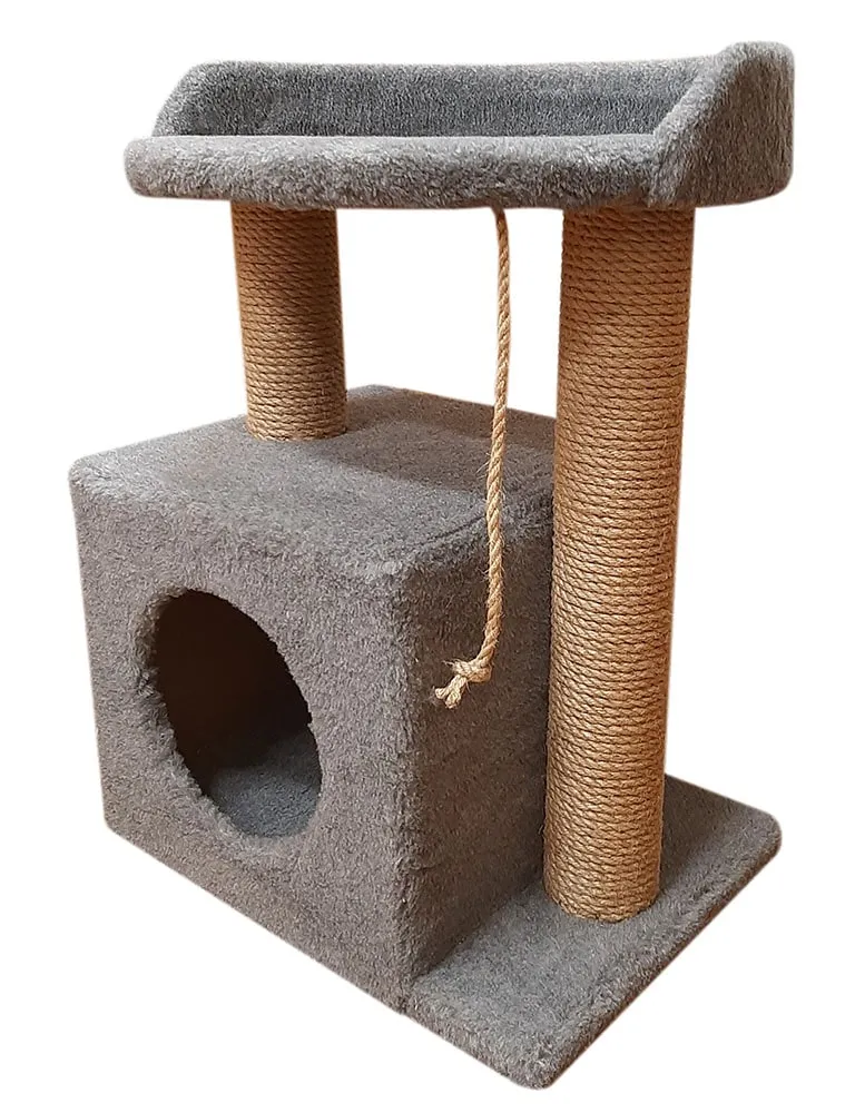 Bast Стандарт Когтеточка Домик с овальной полкой 55 см, джут