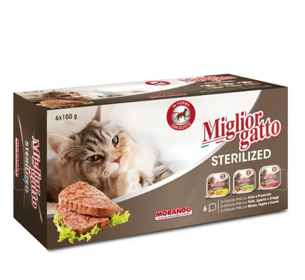 Miglior Gatto Sterilized Multi Pack Нежный паштет, 100 г х 6 шт