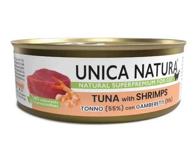 Unica Natura Консерва для кошек (Тунец, креветки)