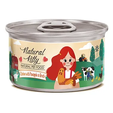 Natural Kitty Курица с ананасом в бульоне, 80 г