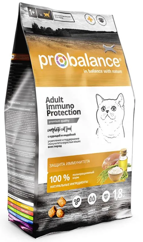 Корм Probalance Cat Immuno Chicken & Turkey для кошек