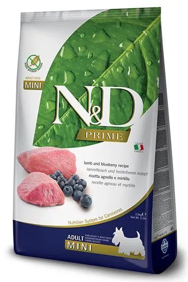 Farmina N&D Prime GF Adult Mini (Ягненок и черника), 7 кг
