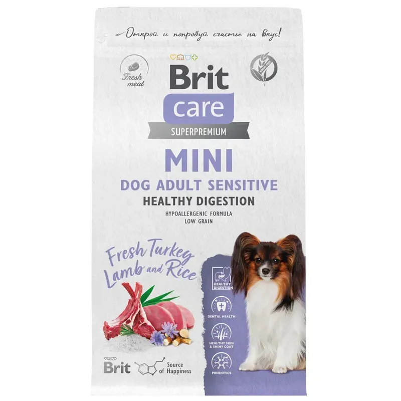 Корм Brit Care Adult Mini Sensitive Healthy Digestion (Индейка и ягненок) для собак