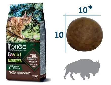Корм Monge Cat Bwild Grain Free Large Breed (Буйвол) для кошек