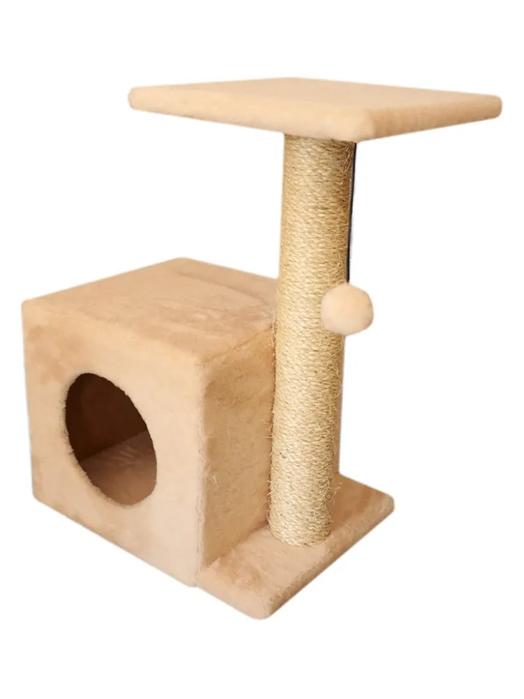 Cat House Когтеточка "Домик с боковой полкой", 58 см, сизаль