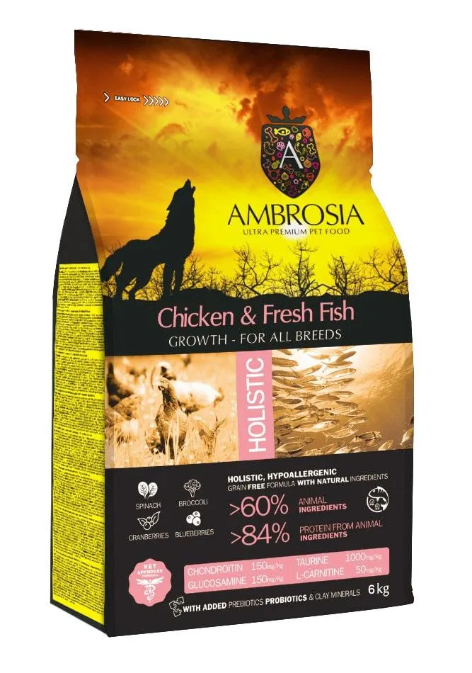 AMBROSIA Puppy All Breeds (Курица, рыба)